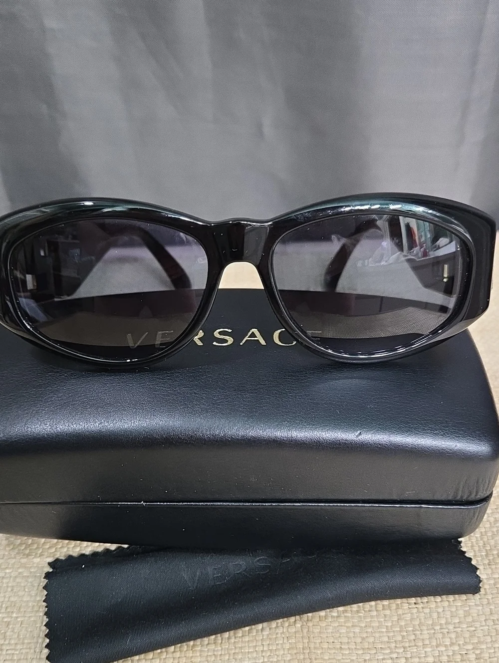MONDAY SALE! Gianni Versace Black Gloss Oversized Women's Sunglasses